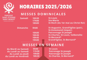 Horaires 2025-2026